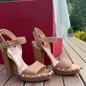 Valentino Garavani Brown Studded Heels